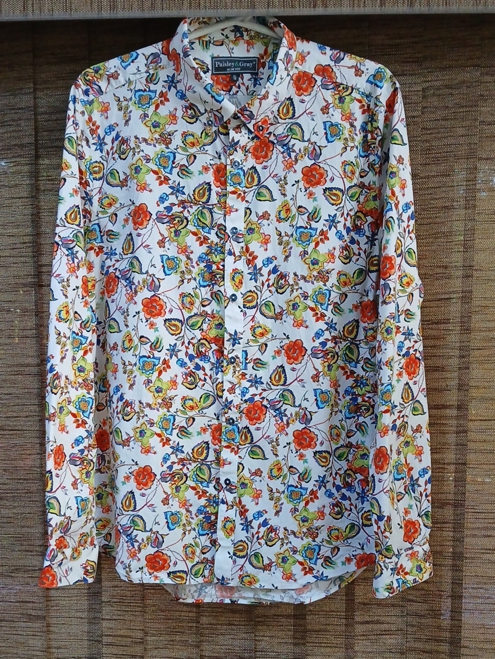 Paisley Floral Button-Down Mens Shirt